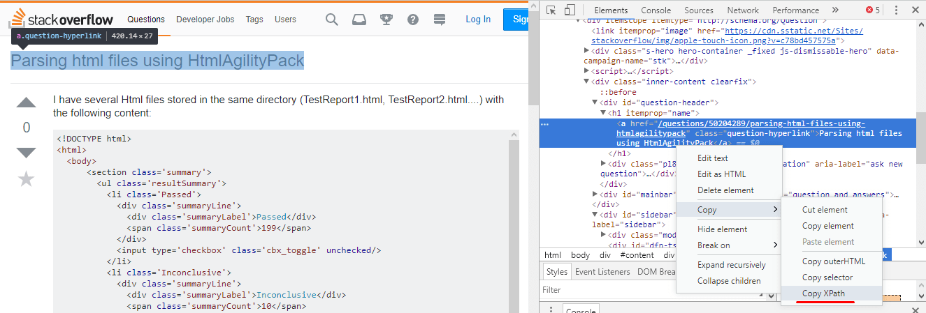 c Parsing html files using HtmlAgilityPack Stack Overflow