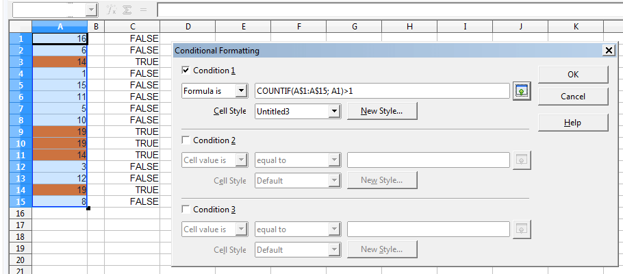 Highlight duplicate value in OpenOffice Calc Stack Overflow
