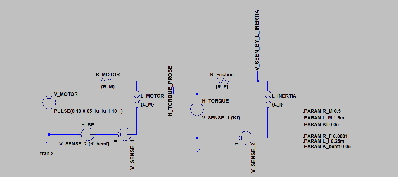 simulation DC Motor inertia voltage drop Electrical Engineering