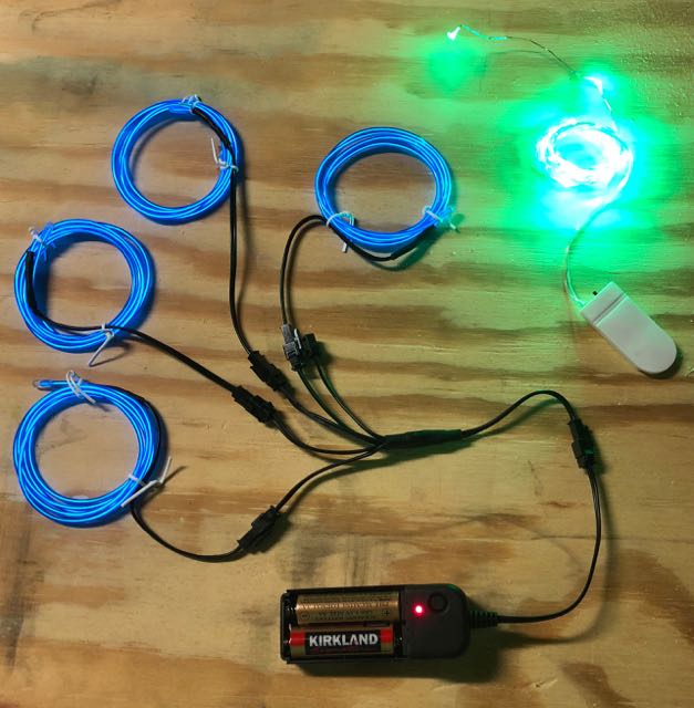 Electrical use 2 CR2032 batteries to power an EL light strip normally