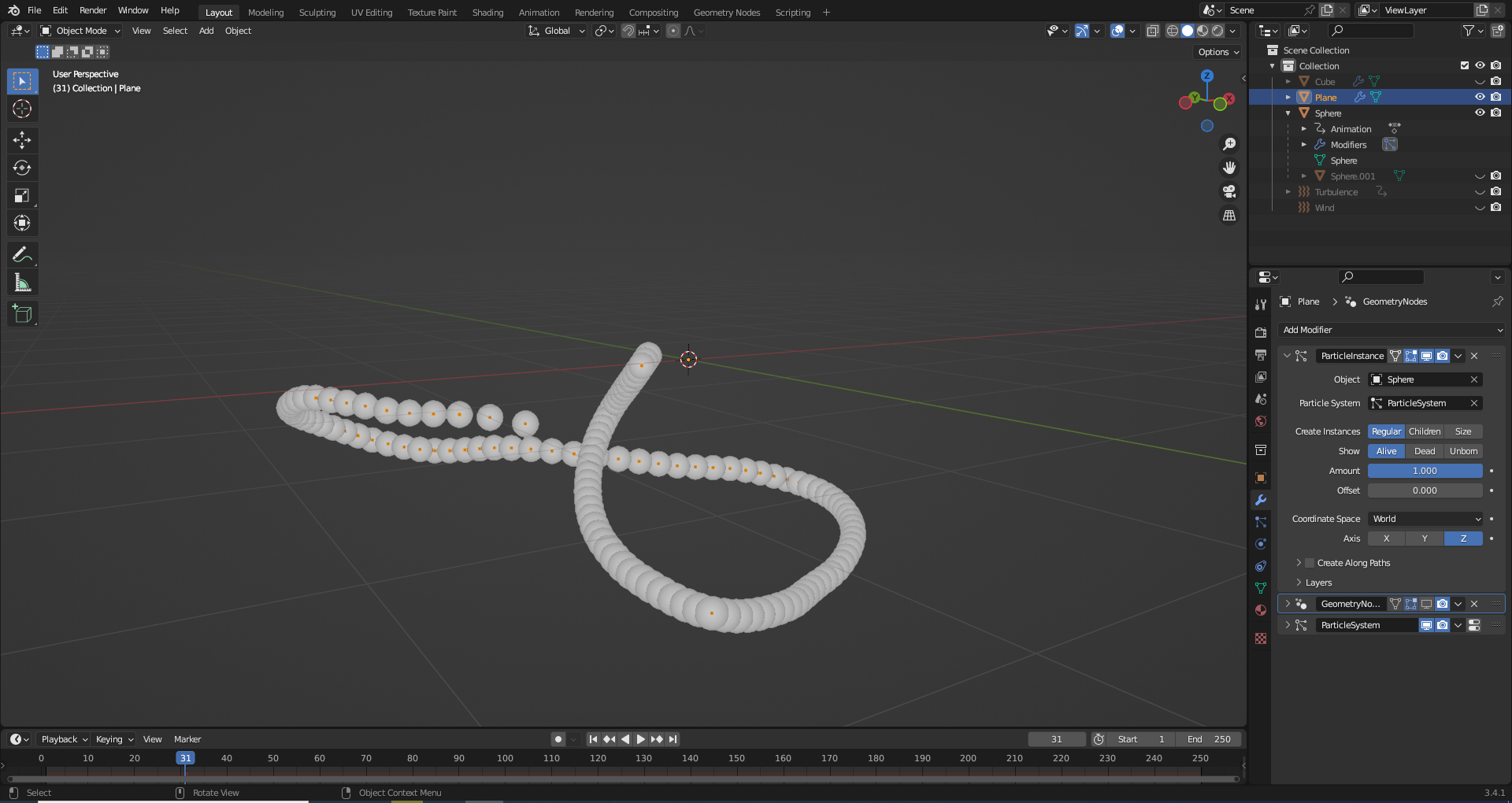 modifiers Creating a procedural continuous trail following an object