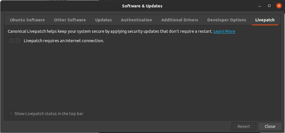 ubuntu 20.04 imposible to turn on LivePatch require an