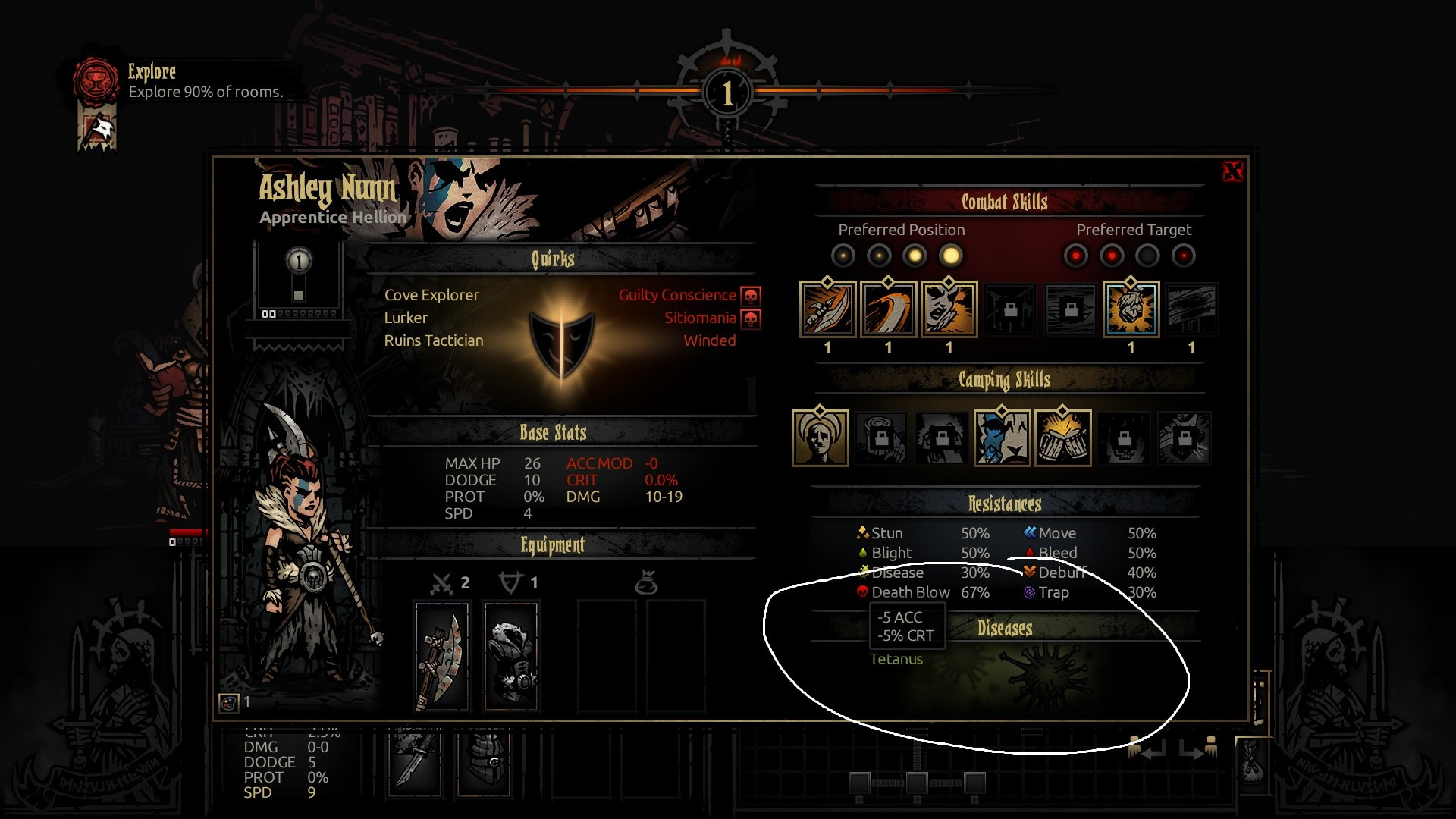 darkest dungeon What is this yellow icon in the bottom right of my