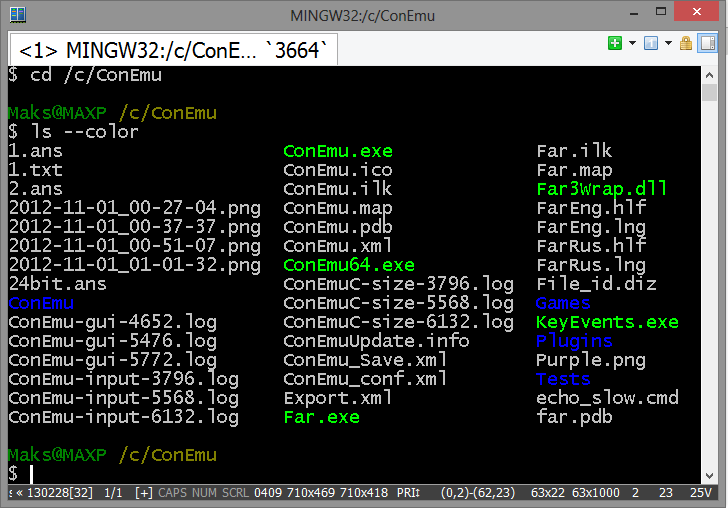 How to enable color options in ConEmu, similar to bash terminal? Super User