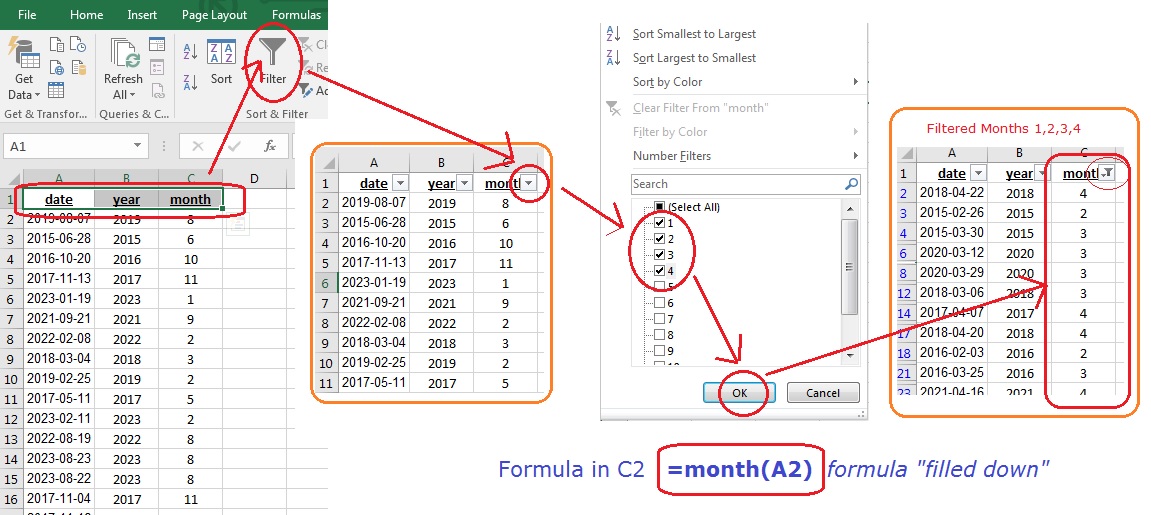 choose data from excel based on date Stack Overflow