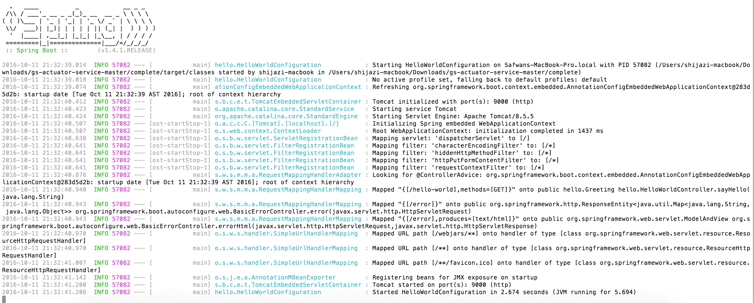 spring boot actuator is not working (not found) version 1.4.1 Stack