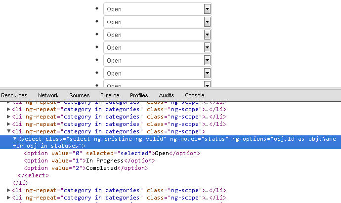 AngularJS bootstrapselect is not shown properly when ngoptions