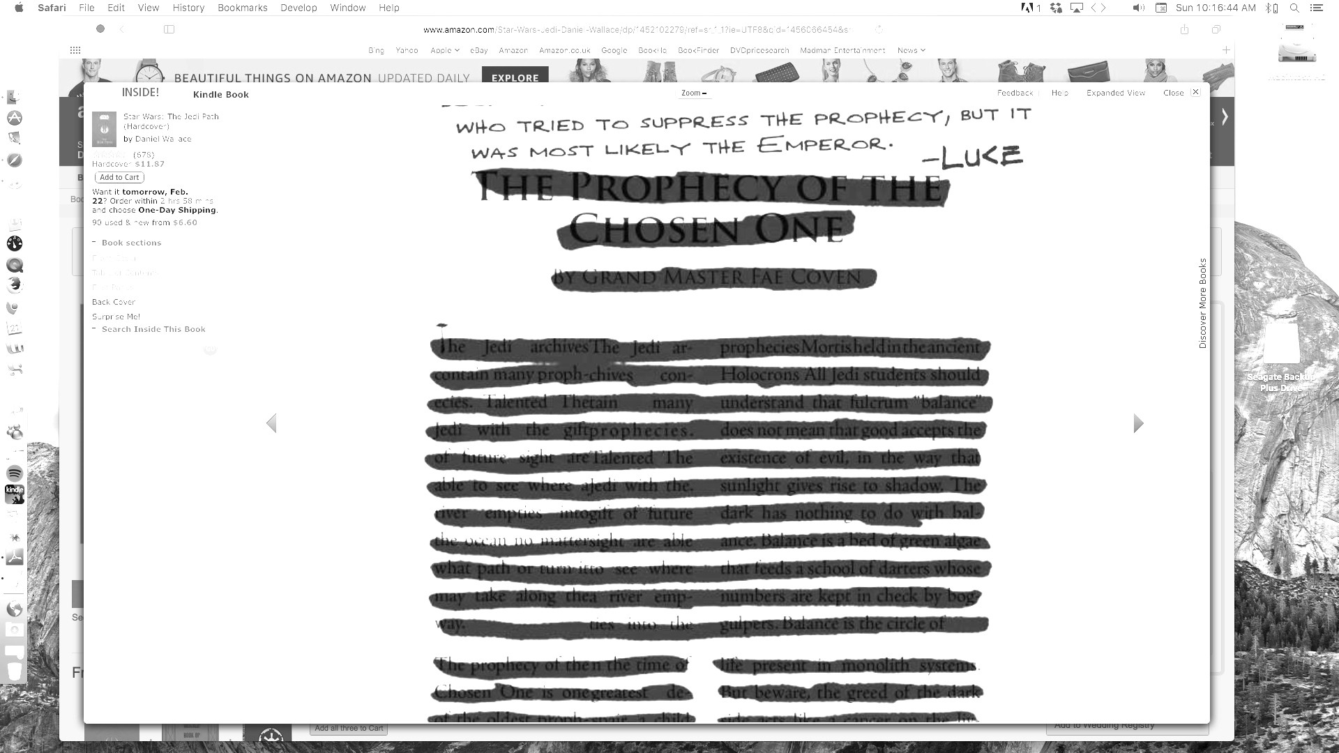 star wars legends Missing text of "The Prophecy of The Chosen One