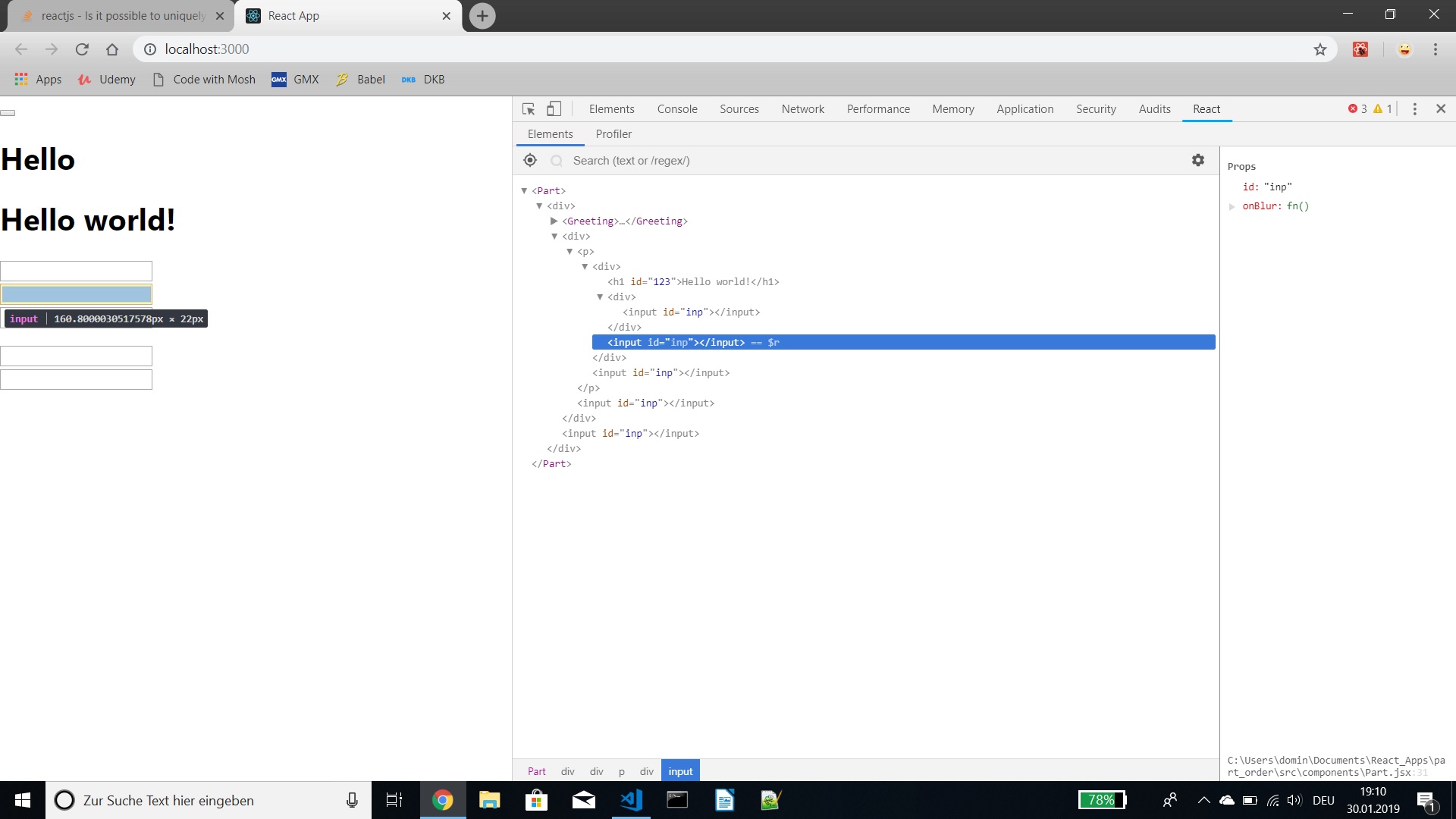 reactjs Is it possible to uniquely identify DOM elements in React