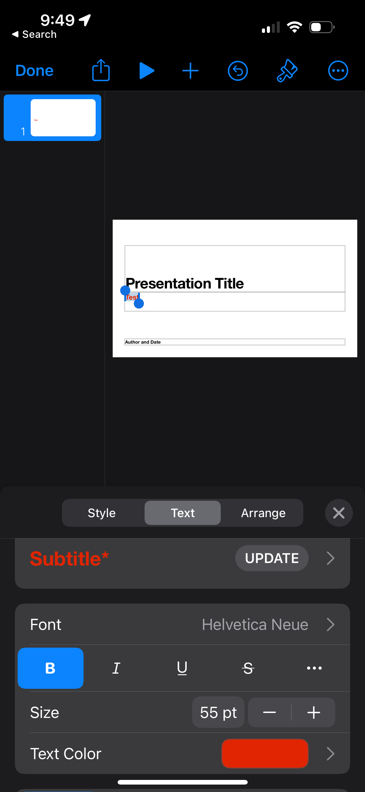 Change Font Color in Keynote Ask Different
