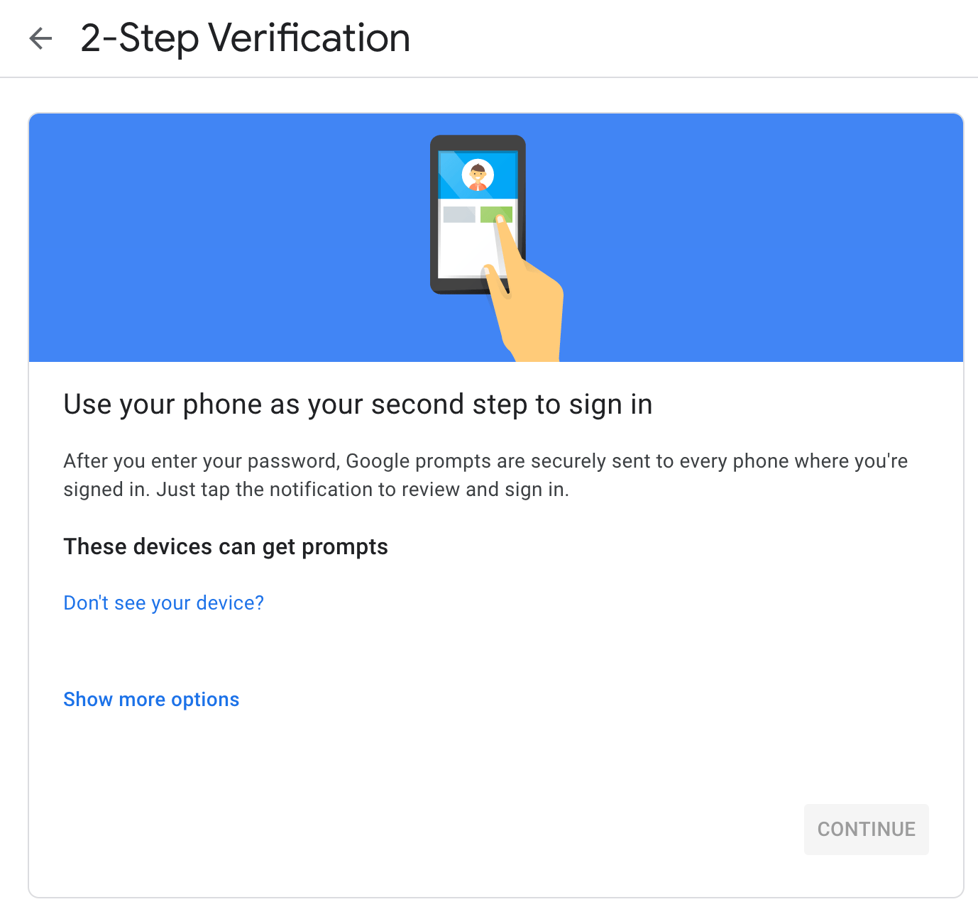 ios Singed into Google App with email, but phone still not showing up in list of devices