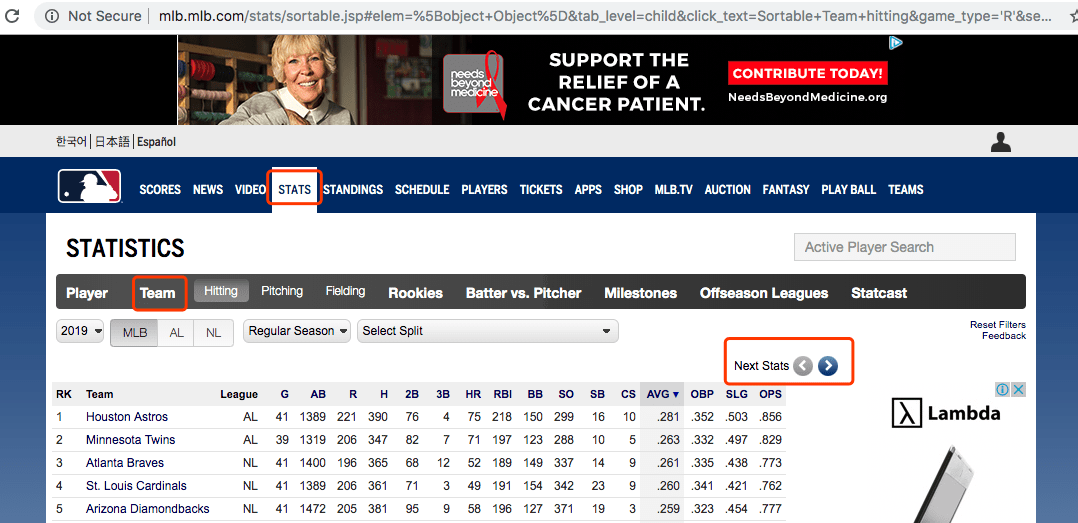 baseball Does the MLB website contain winloss stats? If so, how can