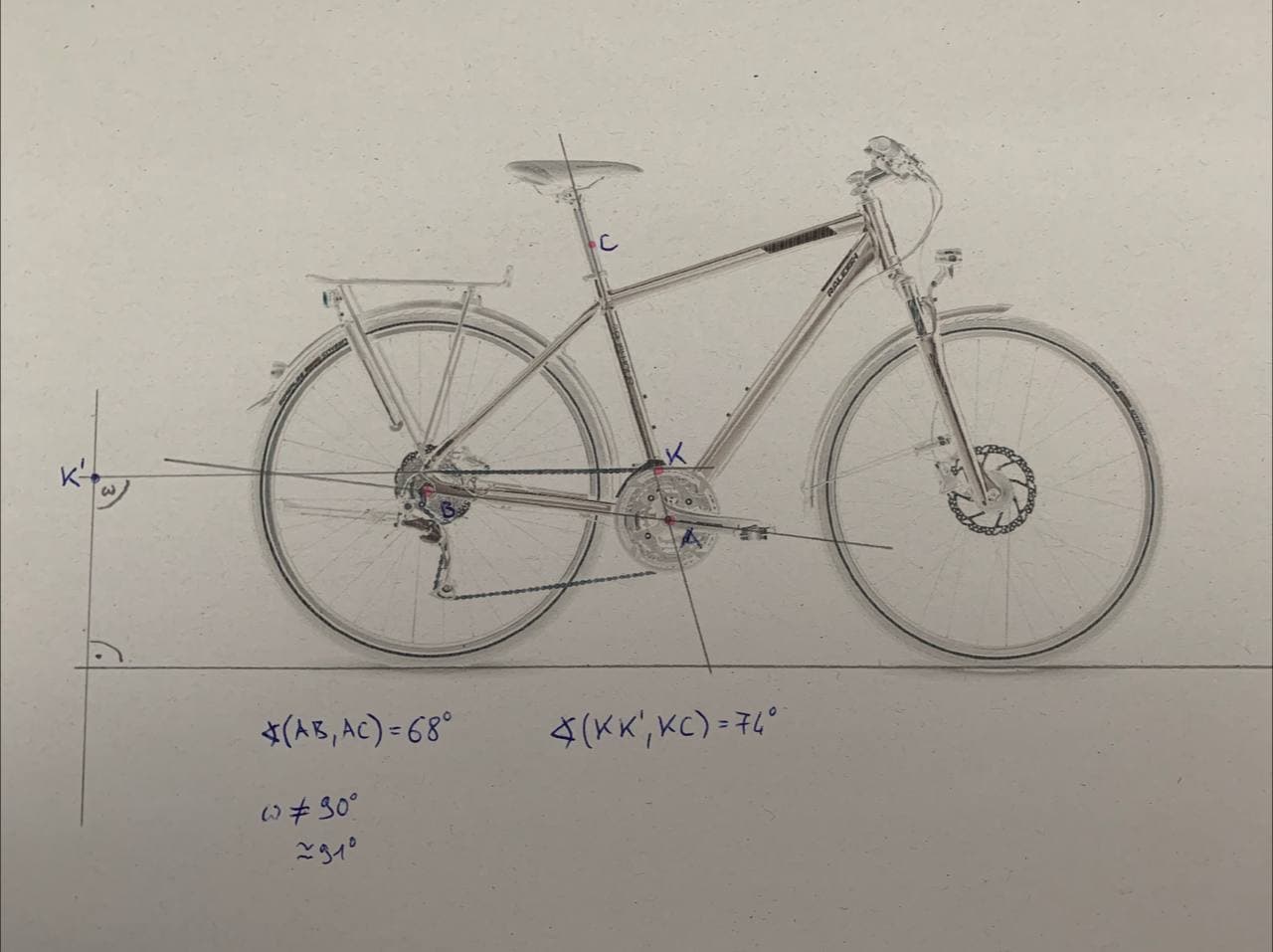 derailleur front The chain stay angle is the angle between chain stay