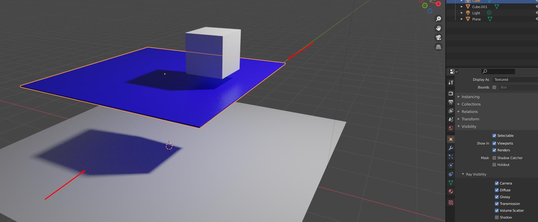 How do I make the object not cast a shadow but also not miss the shadow
