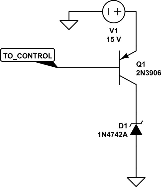 Limiting resistor for zener voltage regulator driven by