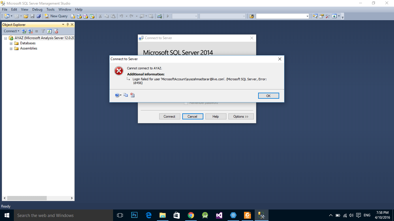 T sql error 18456 ikasap