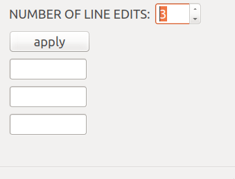 python PyQt, set specific number of Line Edit inputs Stack Overflow
