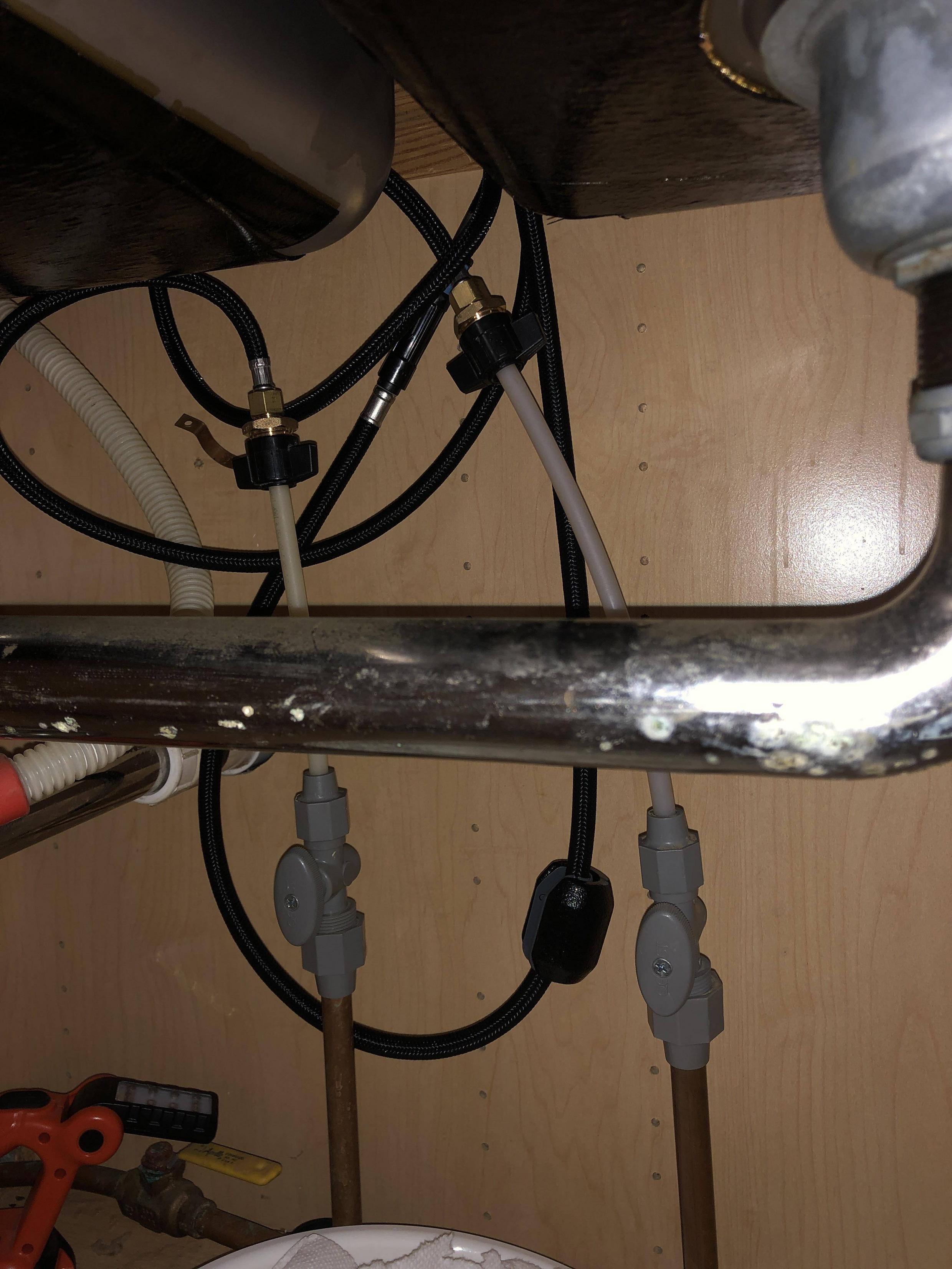 I replaced the faucet in the kitchen and my water won’t come back out