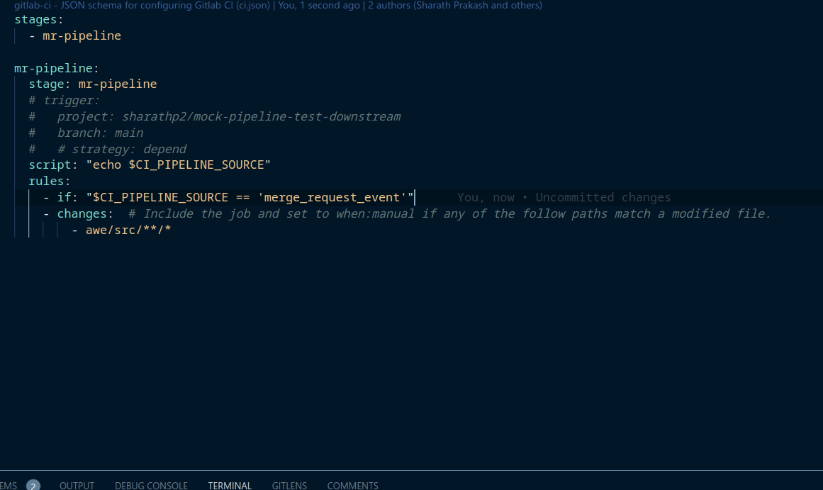 gitlab Rules changes with CI_PIPELINE_SOURCE does not work Stack