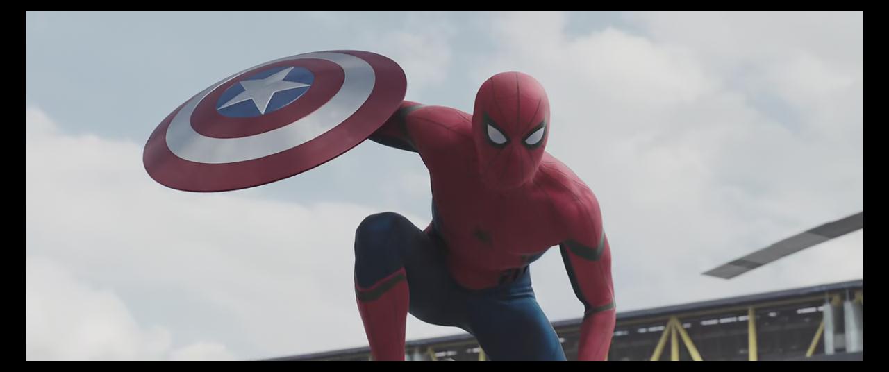 character Why did I see SpiderMan with Captain America's shield in