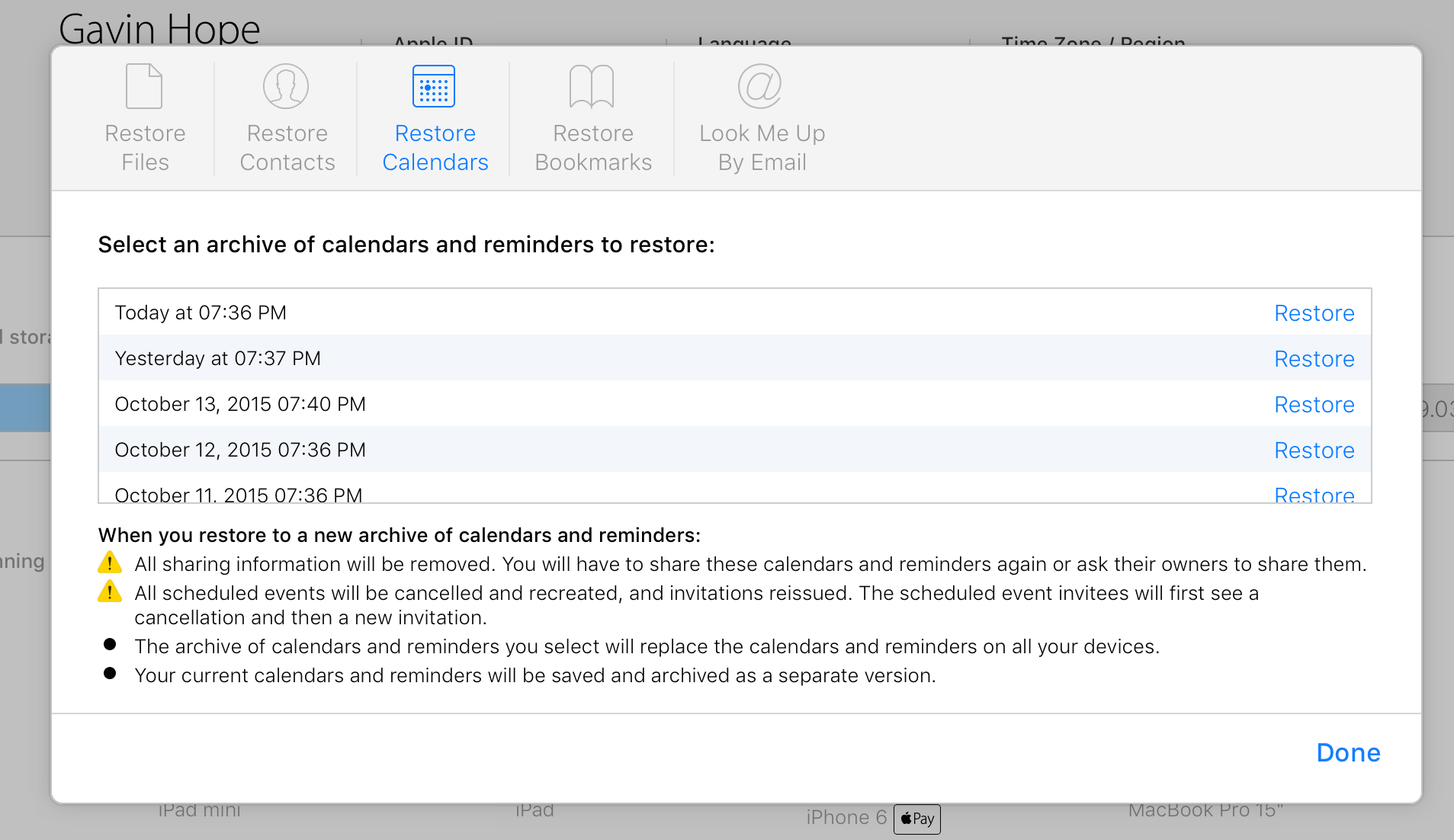 iphone Does iCloud Calendar Backup Include Local (Non iCloud