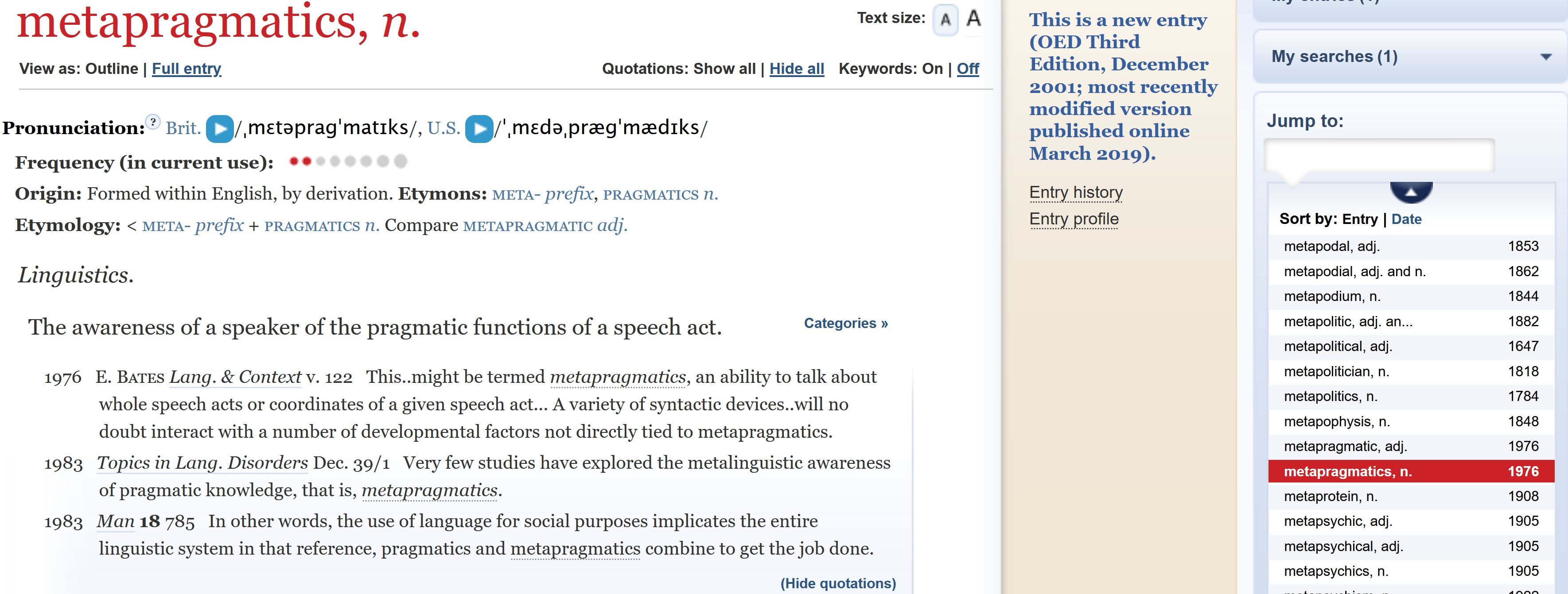 pragmatics Explain the meaning of "metapragmatics" to a