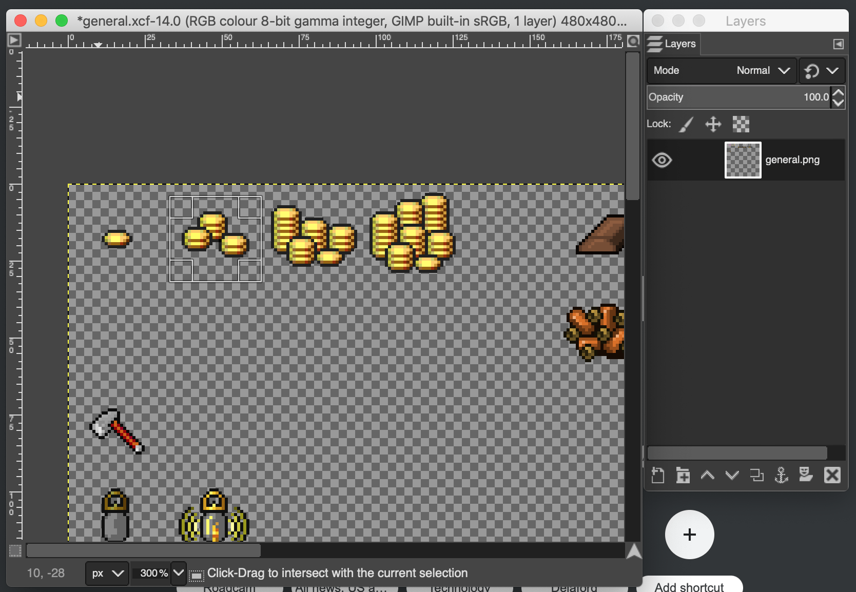 gimp Select only image in layer around selection Graphic Design