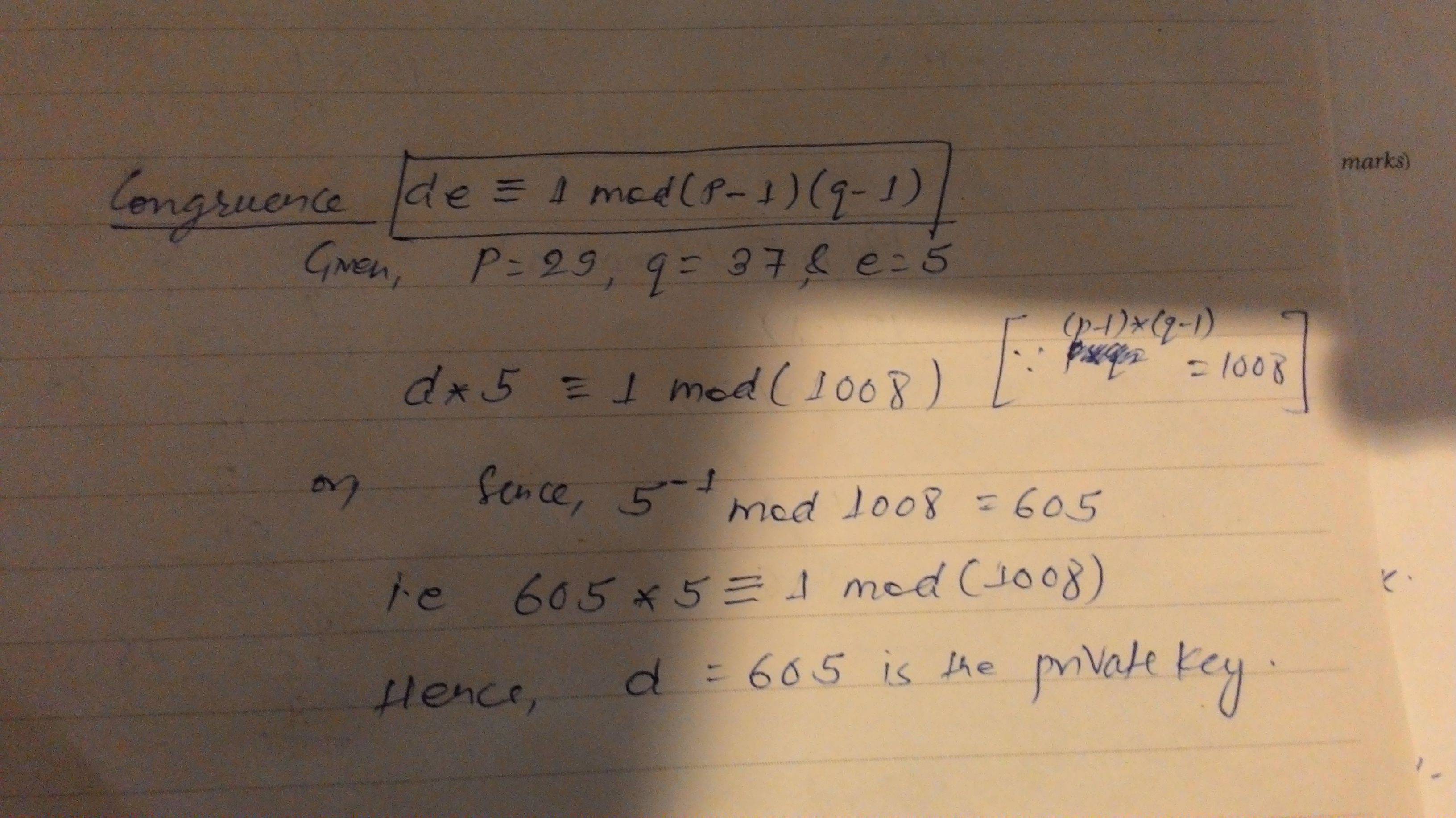 algorithms private key for a secret code"1983"? Mathematics Stack