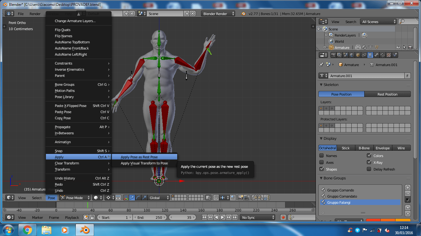 mesh Can I set my pose position like the new rest position? Blender