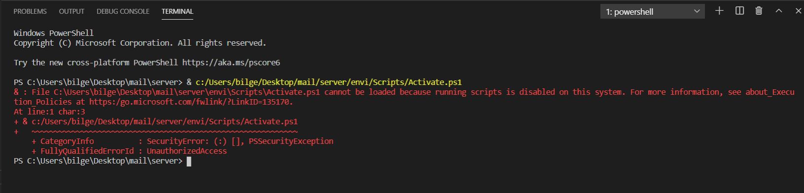 python How to activate virtual environment in Vscode when running