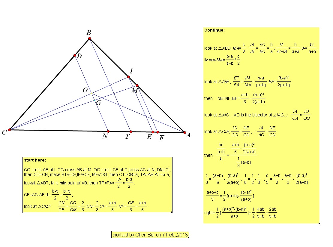 geometry In a triangle ABC with BC=a,AB=c,AC=b; the bisector of ACB perpendicular with