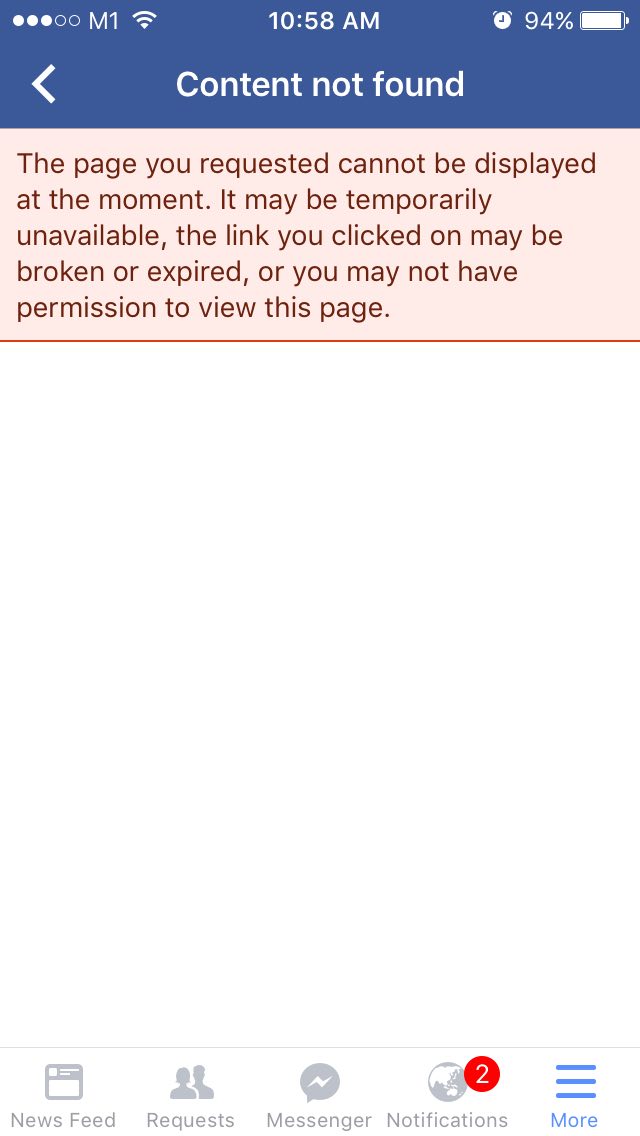 Facebook App, Site URL Mobile App Content Not Found Stack Overflow