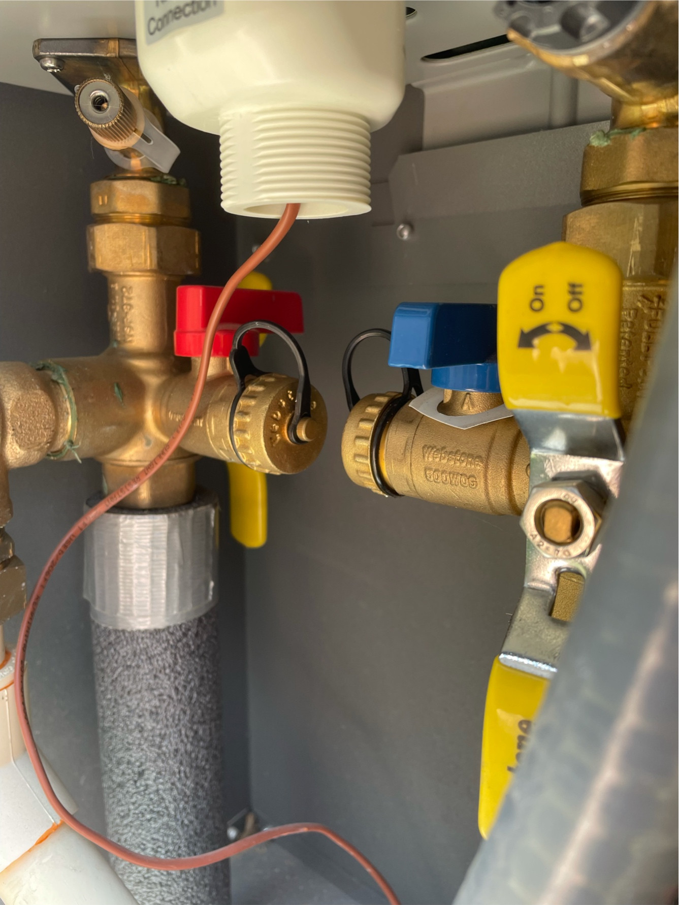 plumbing Hot water heater flush valves too close Home Improvement