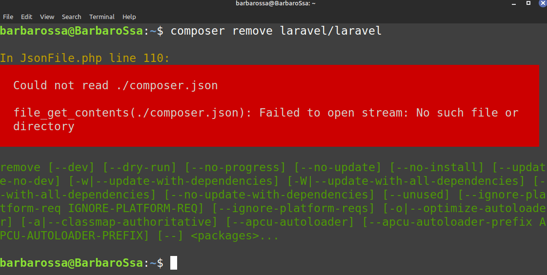 laravel Could not read