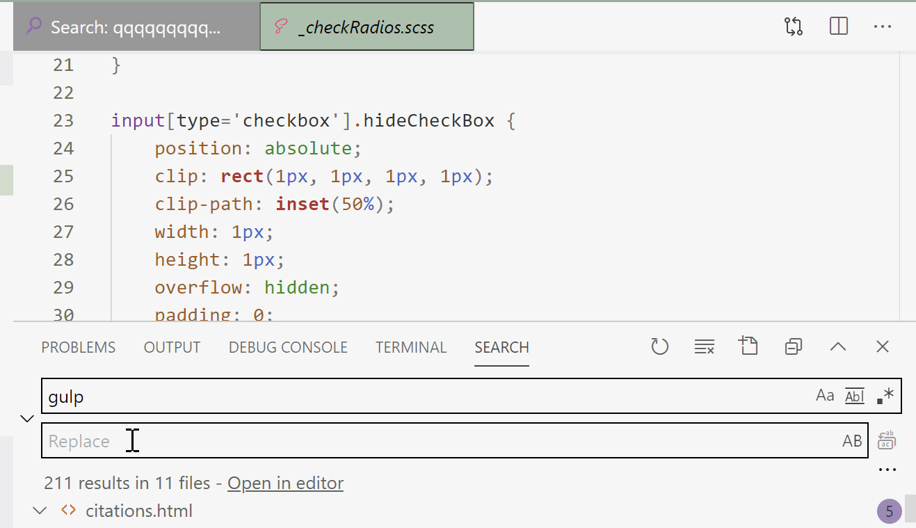 Visual studio code how to copy search results? Gang of Coders