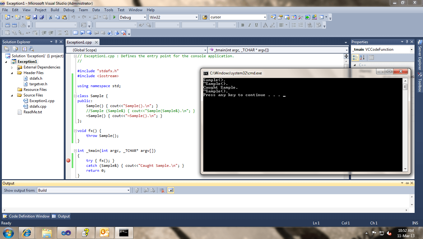 c++ Constructors behaving strange with exception handling code