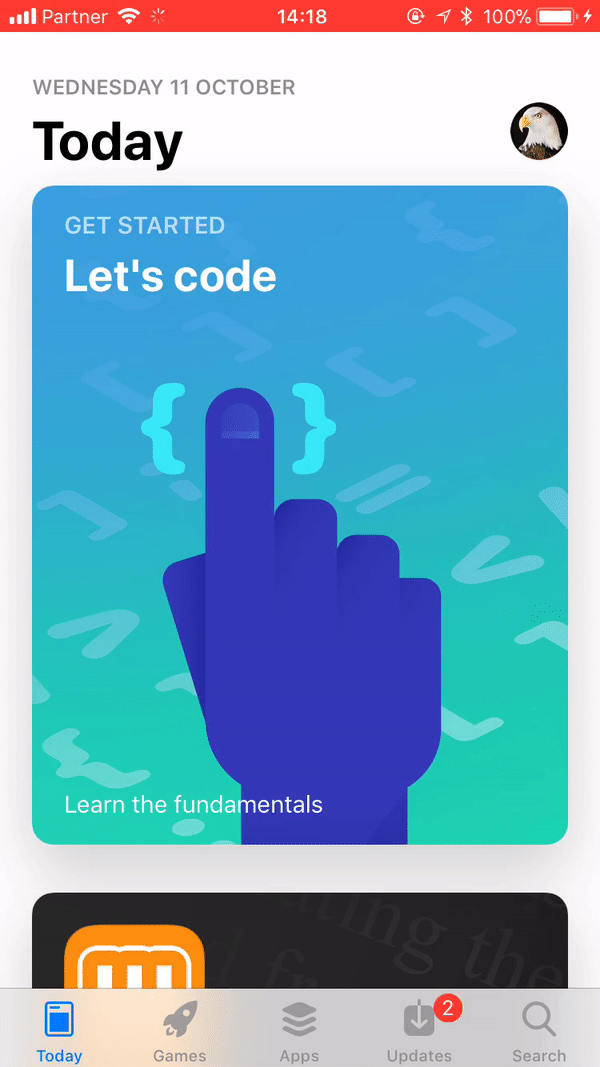 iphone Custom UIViewController transition Like today