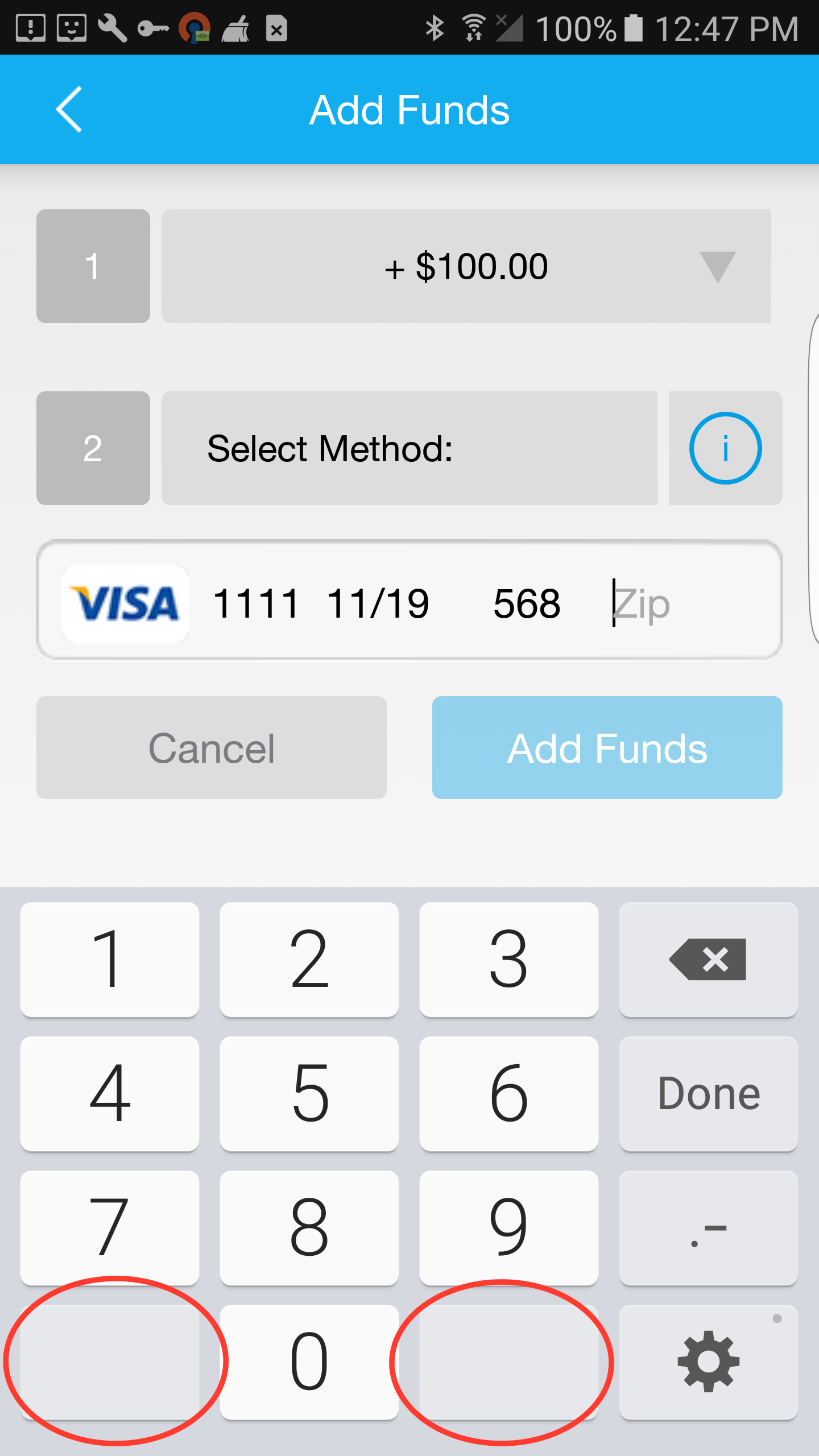 android How to Customize the empty Keys in a Numeric Keyboard Stack