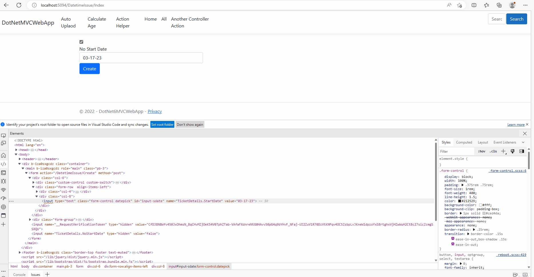 c Core aspfor field not in sync with input text field if