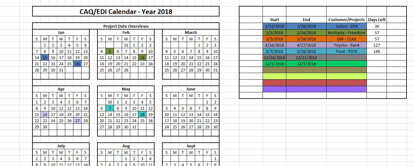 conditional formatting Excel Calendar Filling cells with a