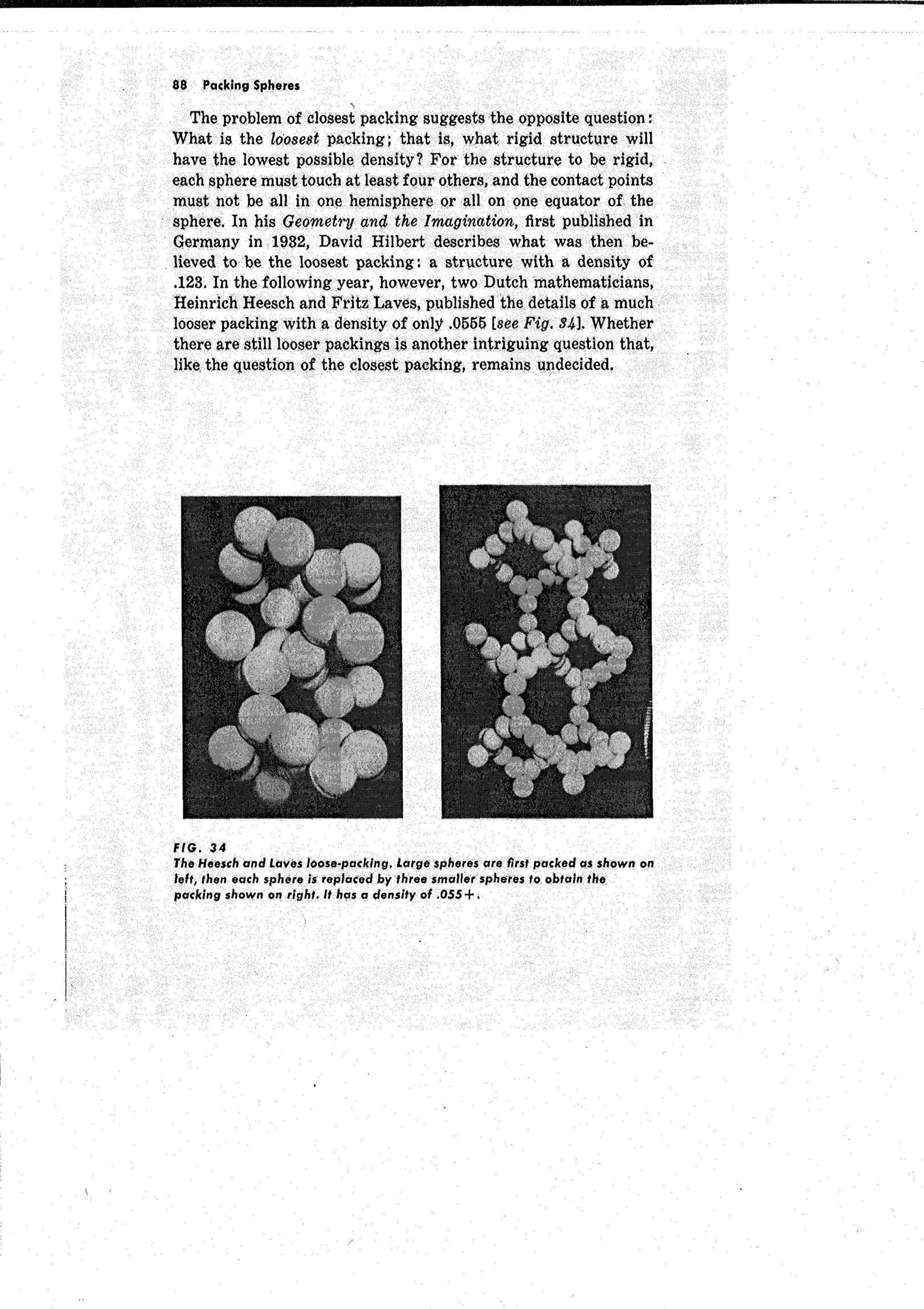 What is the least dense rigid congruent sphere packing? Mathematics