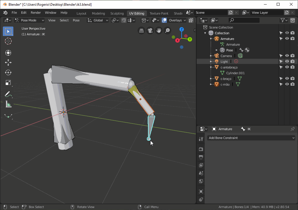 [Solved] How to export an IK structure created in Blender 2.8 to Godot