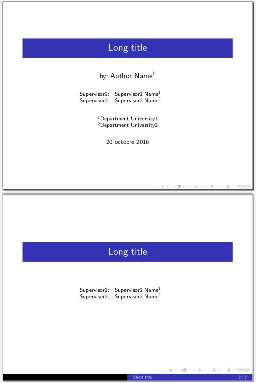 Beamer Want To Insert A Minimal Second Title Page With Title Only Tex Latex Stack Exchange