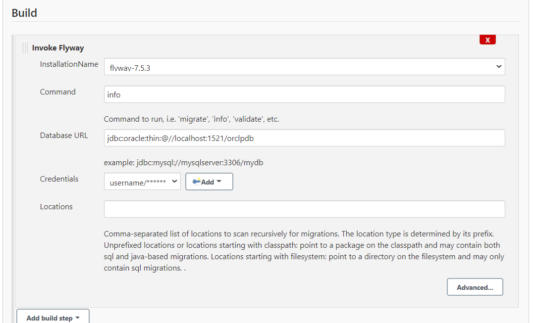 oracle ORA01017 invalid username/password thrown by Flyway on