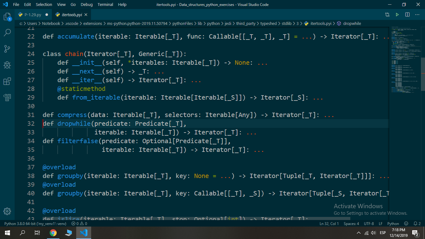 python Go to definition in VS code doesn',t show the body of a