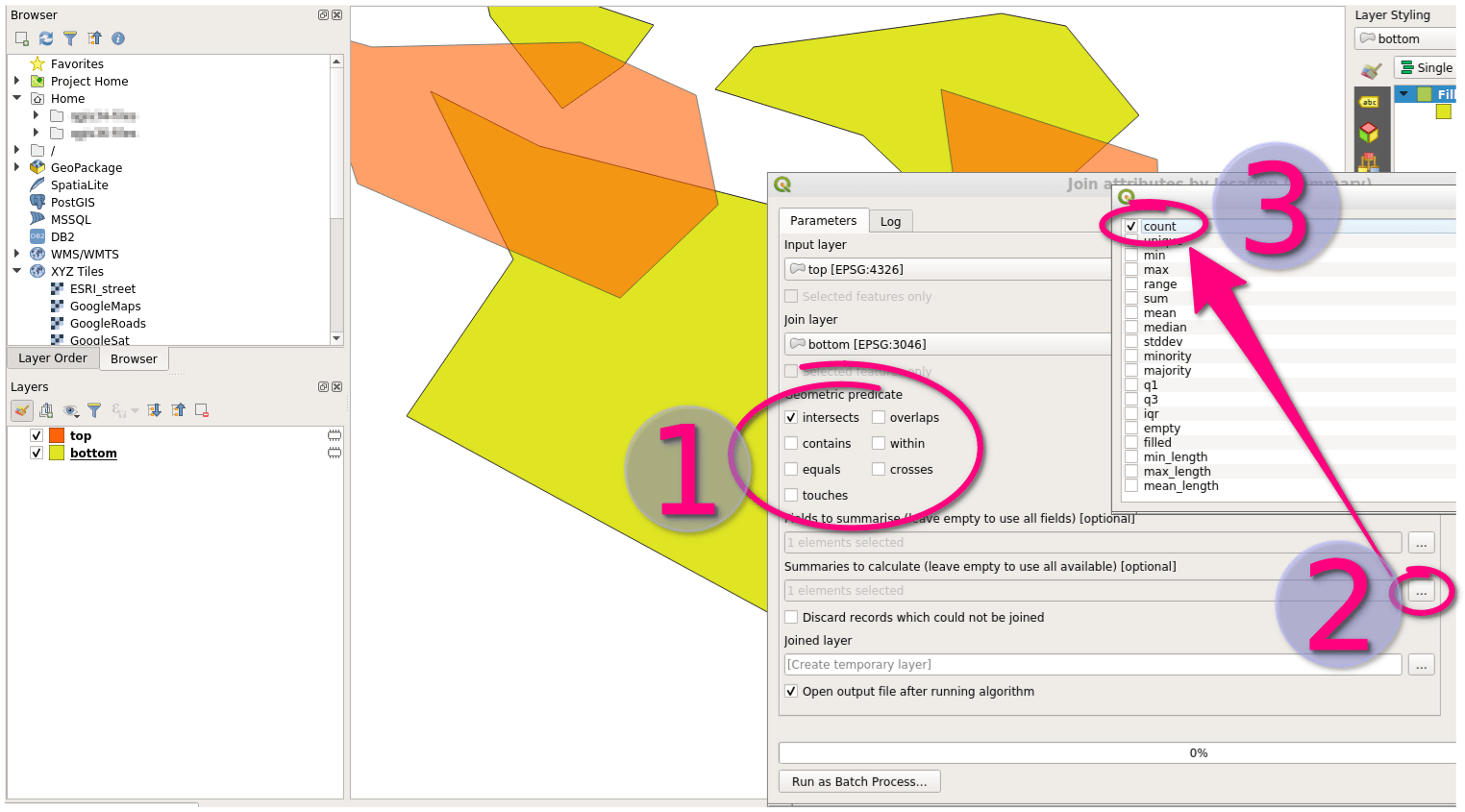 Split polygon using another polygon in QGISQGIS Points in Polygon