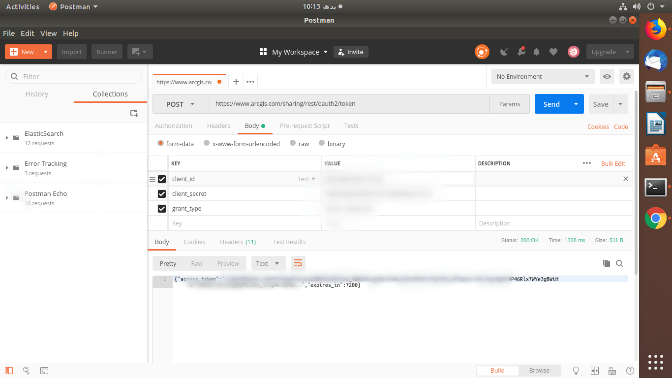 arcgis rest api Getting a token access to feature layer using Postman