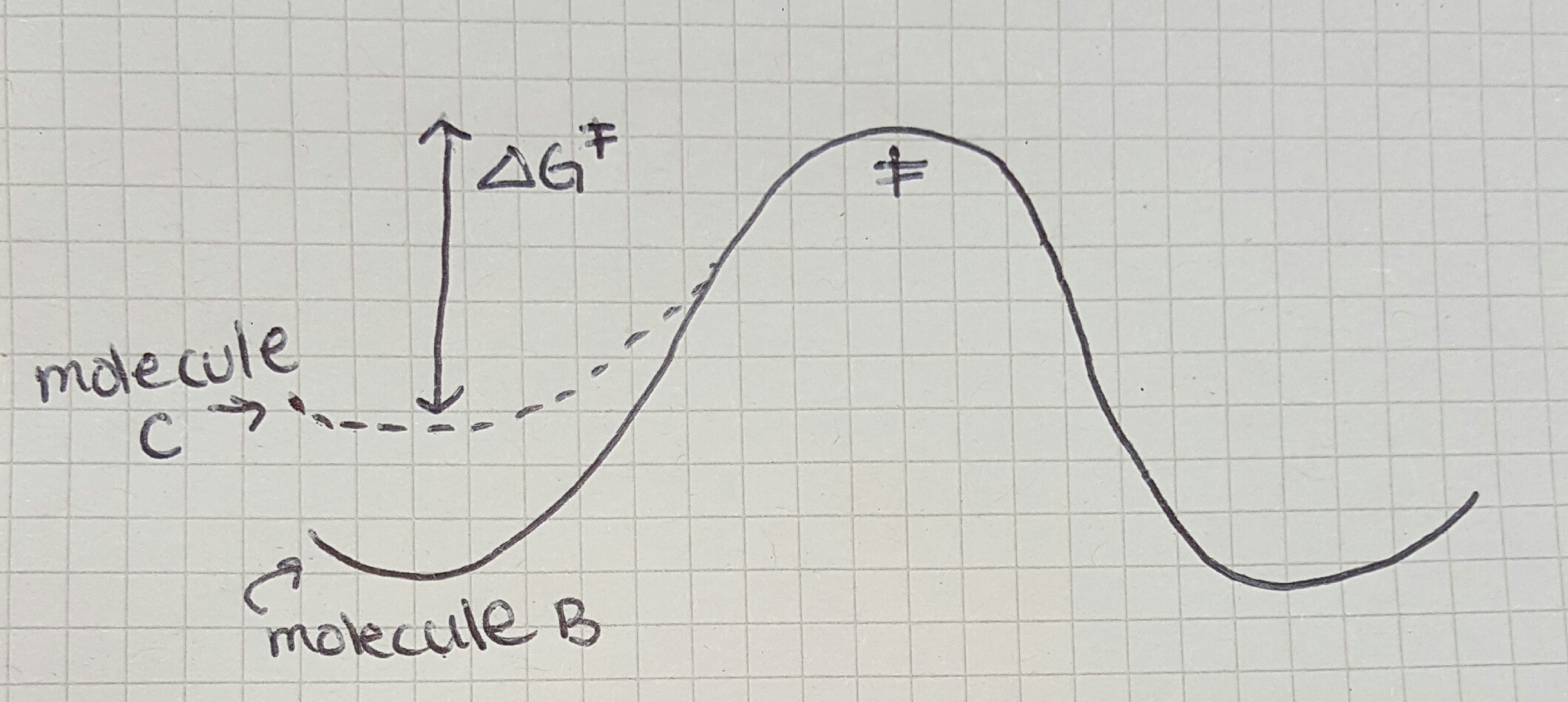 Differences in Gibbs activation energies for rotation around a bond