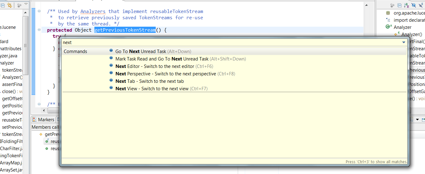 Eclipse List of default keyboard shortcuts Stack Overflow