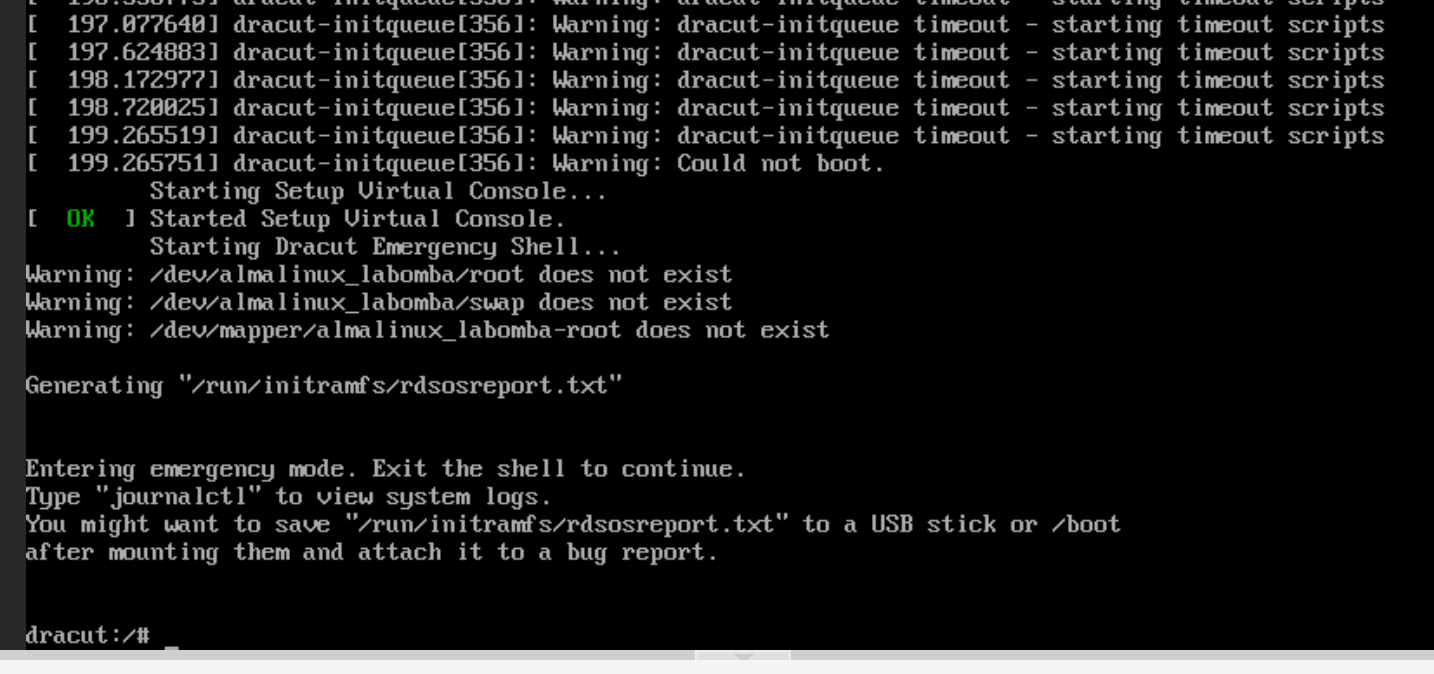 LVM not recognised at startup, system does not boot (PROXMOX VM